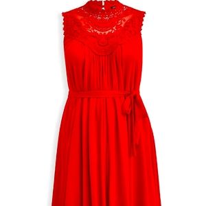 Crochet red dres tank gazcue without tie